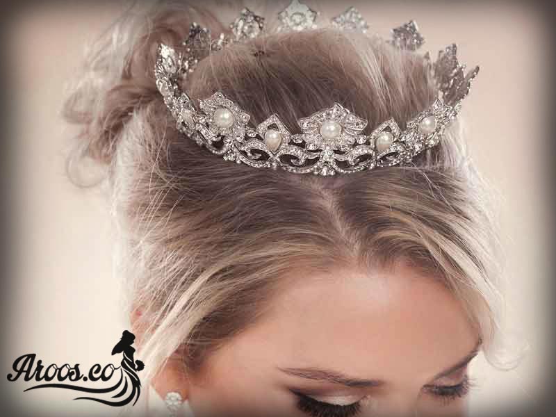مدل موی عروس با تاج و تور بسیار جذاب و زیبا