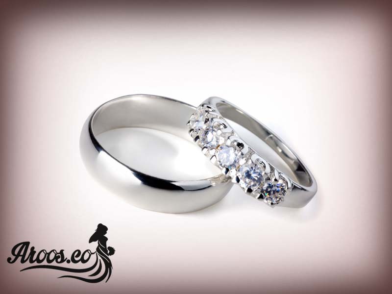حلقه ازدواج نگین دار شیک حلقه ازدواج نگین دار شیک