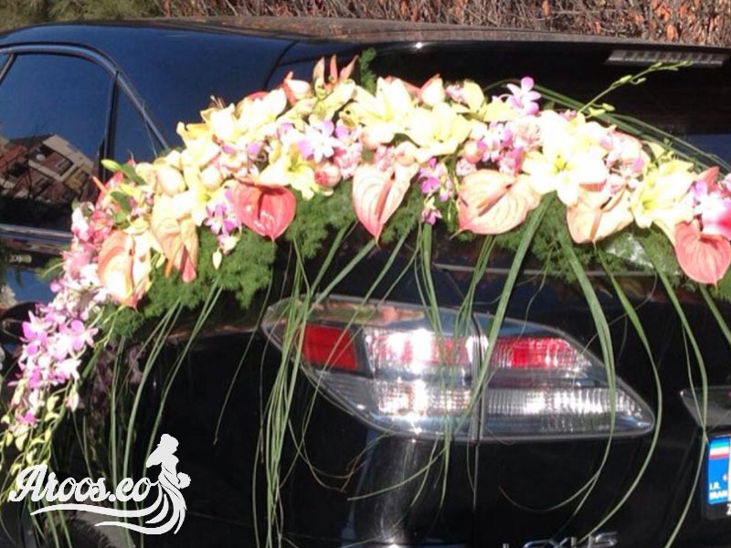 گل آرایی متفاوت ماشین عروس